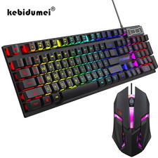 104-Key Backlit Mechanical Gaming Keyboard Mouse Set Waterproof Luminous for PC