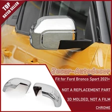 Chrome Rear View Side Mirror Caps Trim Cover Accessories For Ford Bronco Sport