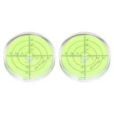 2pcs Round Bubble Level 60x12mm Mini Circular Bullseye Spirit Levels, Green