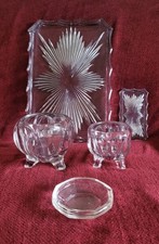 Vintage Glass Dressing Table Set Items