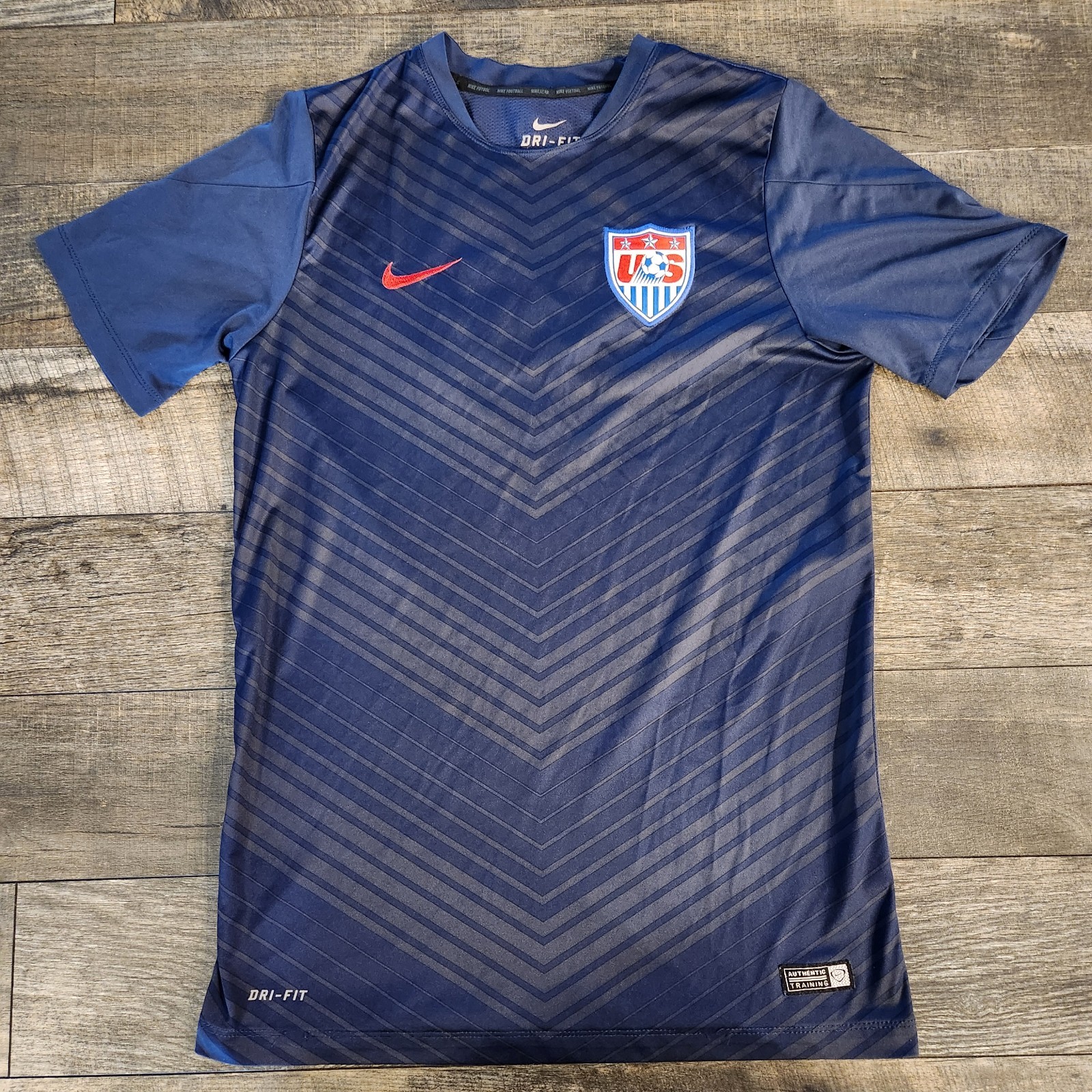 Nike US National Team Soccer Jersey Mens Medium Training 2014 Blue