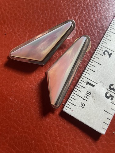 Estate Navajo Sterling Earrings Morningstar Geometric Abalone?