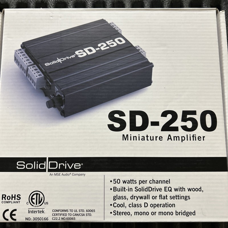 Soliddrive SD250 2-Channel Class D Mini Amplifier with Built-In EQ