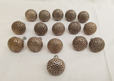 JOB LOT ~ 16 Hammered Pewter Door Knobs Handles with Screws ~ Lovely condition
