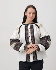 Vyshyvanka White Cotton Embroidered Shirt Ethnic Women Blouse Ukrainian Look