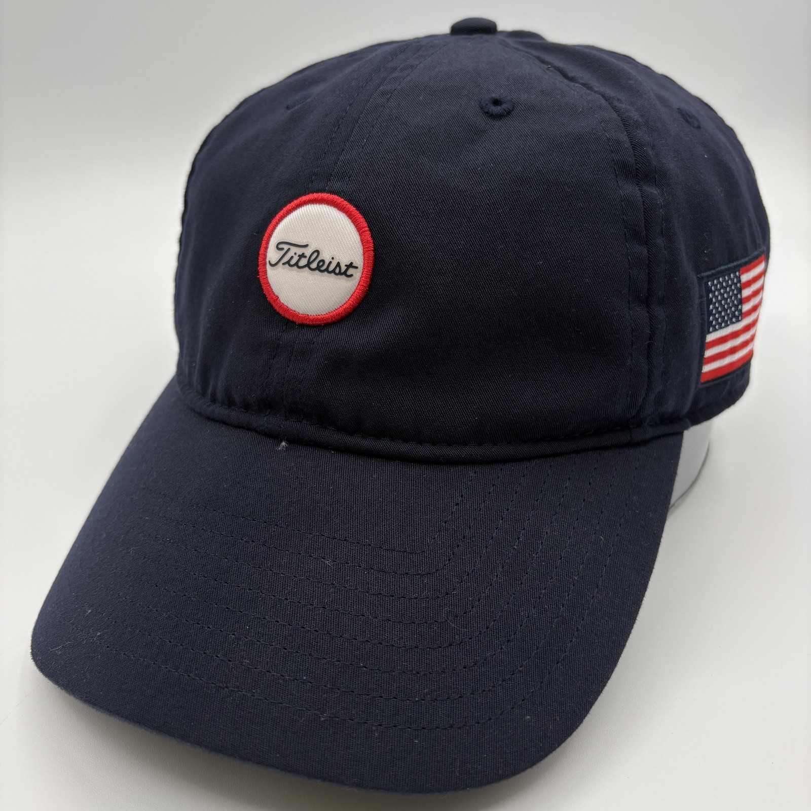 Titleist Golf USA Hat Strap Back Adjustable Cap Flag Patch Patriotic