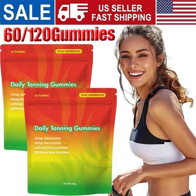 60pcs/bag Natural Daily Tanning Gummies Sunless Tan & Skin Glow Supplement