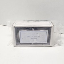 NEW POTTERY BARN KIDS END CAP FINIALS BRUSHED NICKEL SILVER 2 COUNT