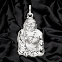 AnhäNger Buddha 925 Sterling Silber Matt Mattiert SilberanhäNger