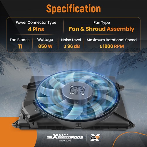 Cooling Fan Assembly for Mercedes Benz GL320/GL450/GL500/ML550 07-12 A1645000093 - Picture 8 of 12