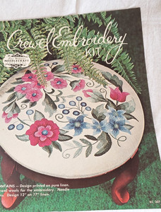Kit Broderie Crewel Elsa Williams - Coussin Arbre En Treillis - Pastels Floraux