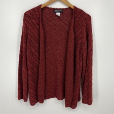 Jones New York Collection Cardigan Sweater Women's Size XL Red Acrylic Knit
