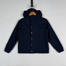 Old Navy Lined Kid s Hooded Windbreaker Snap Jacket Size Medium 8 Navy Blue