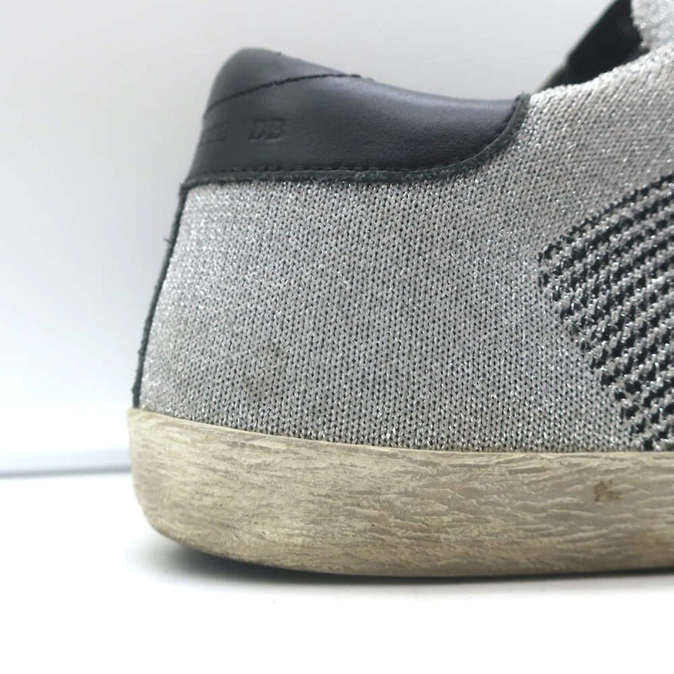 Golden Goose Superstar Lurex Knitted Sneakers Silver Size 38 - Image 4 of 4
