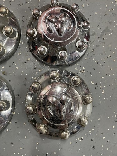 2009-2018 Dodge Ram 2500 3500 8 Lug Chrome Hub Caps USED OEM 45043. SET OF 4!! - Picture 2 of 5