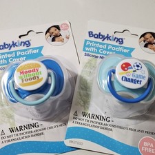Baby King Pacifier Set Blue Printed Cover BPA Free Silicone