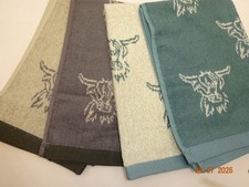 2 x Highland Cow Jaquard Tea/Hand Towels.Lovely new design and Colours