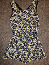 Women's Size Small Sleeveless Shorts Romper/Jumpsuit Zipper Pocket Elastic Waist