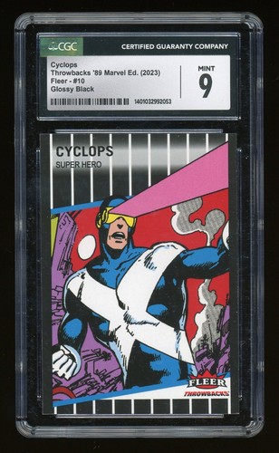 2023 Fleer Throwbacks '89 Marvel Edition Glossy Black #10 Cyclops CGC 9