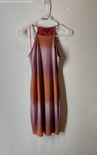 Guess Womens Orange Pink Tie Dye Sleeveless Shimmer Bodycon Dress Size Small