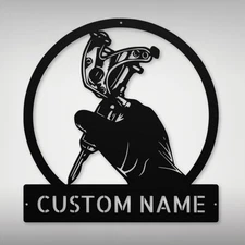 Personalized Tattoo Machine Metal Sign Custom Decor for Tattoo Artists Gift Idea