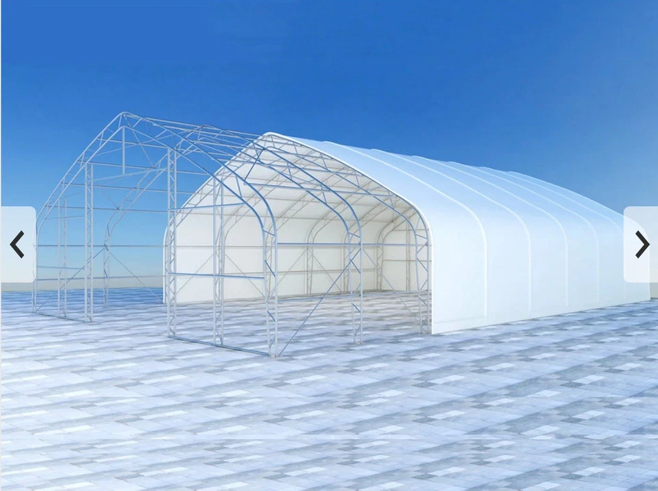 50x80x26 ДВОЙНАЯ ФЕРМА *21 унция ПВХ* холщовая ткань для хранения здание укрытие сарай магазин - Изображение 3 из 4