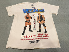WWE WrestleMania X-Seven The Rock vs Stone Cold T-Shirt White Men's M 2024