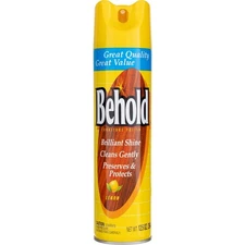 4 Pack Behold Furniture Polish Aerosol, Lemon, 12.5 oz