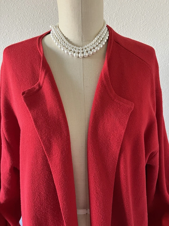 Красный свитер пальто пыли карманы XL Joe свежий большого размера пальто длинный пиджак Elsa - Изображение 4 из 4