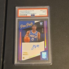 2020-21 Panini Donruss Elite Tyrese Maxey 25/25 Pen Pals RC Purple Auto 76ers