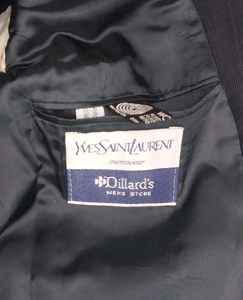 Blazer uomo YSL Yves Saint Laurent 44R giacca sportiva lana navy France Burdines
