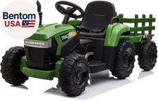 Kids Electric Ride on Toy Tractor, 12V Battery-Powered 4 Wheels Ride on Car with