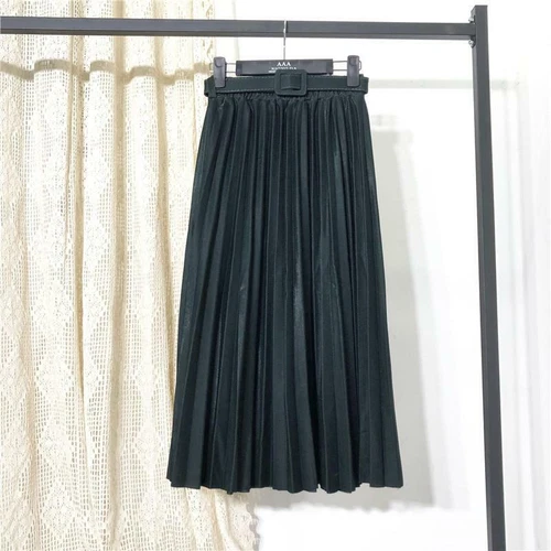 Damenmode Mittellang A-Linie Faltenrock Dame Langes Kleid Elegant Büro - Bild 20 von 29