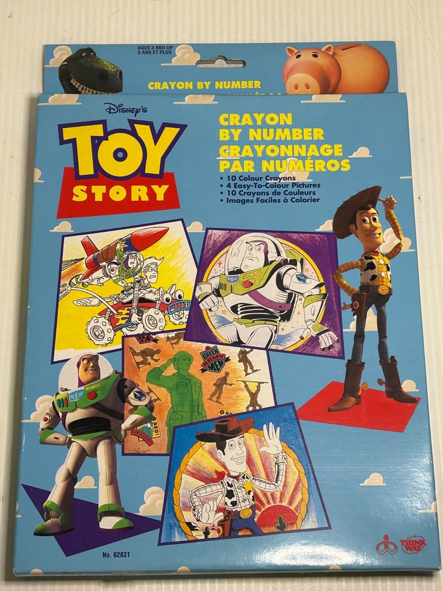 SEALED NIB THINKWAY DISNEY TOY STORY CRAYON BY NUMBER SET WOODY