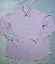 Carolina Herrera Men Cotton Purple Long Sleeve  Button Up Dress Shirt Size 17