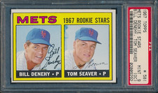 1967 TOPPS BASEBALL #581 TOM SEAVER RC PSA 9 MINT (oc) HOF HIGH NUMBER SHARP!