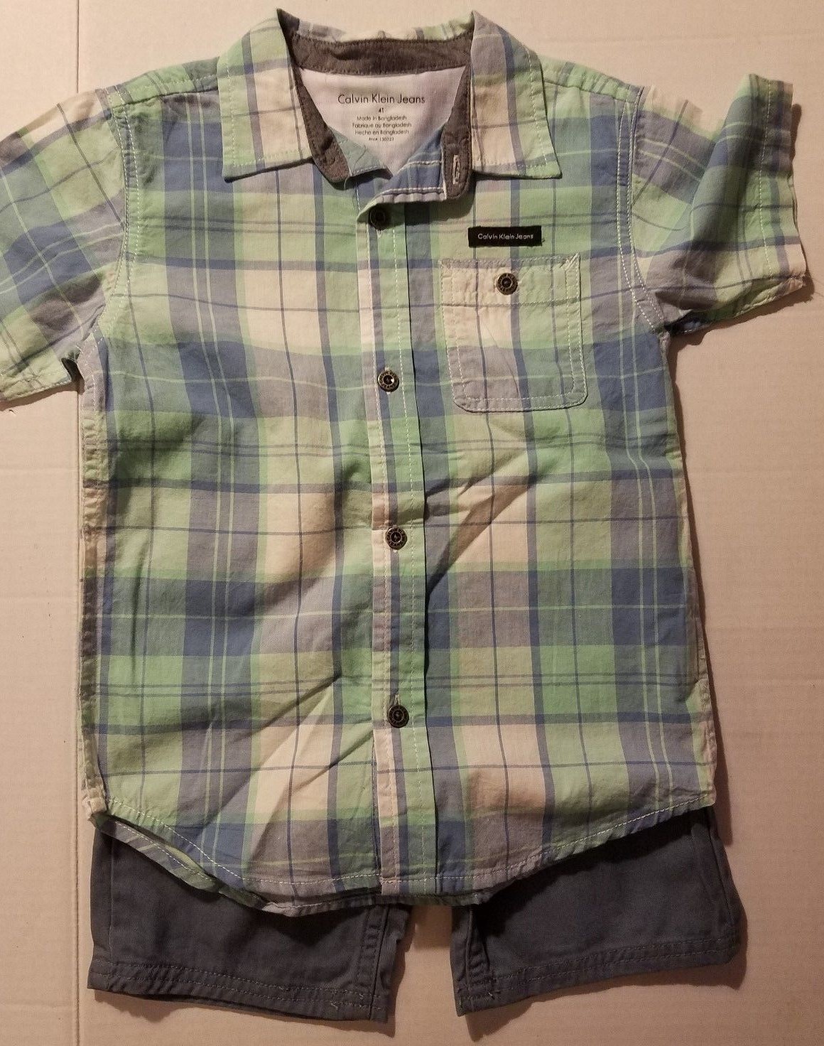 Calvin Klien Jean Infant & Toddler Short & Button Up Top Size 3T 4T   NWT