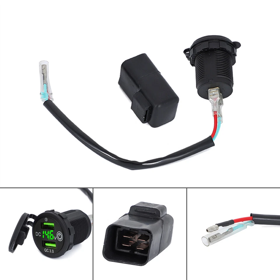 Cargador USB doble y relé voltímetro para Kawasaki Versys 650 Ninja 400 Ninja 650 Foto 4 de 4