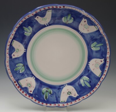 VIETRI SOLIMENE POTTERY ITALY CAMPAGNA CHICKEN PLATTER CHOP PLATE 13''