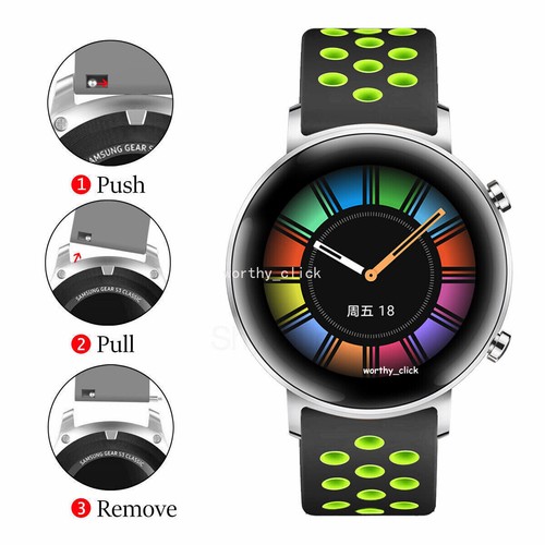For Samsung Galaxy Watch 4 5 6 7 Pro 45/40 44mm 42 47m Silicone Sport Band Strap - Picture 7 of 33