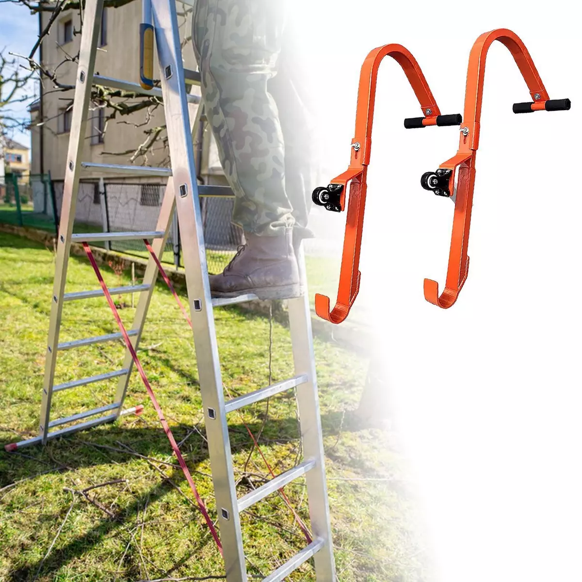 Roof ladder hook outlet