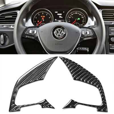 For VW Golf 7 GTI MK 7 2014-19 Carbon Fiber Steering Wheel Button Frame Trim