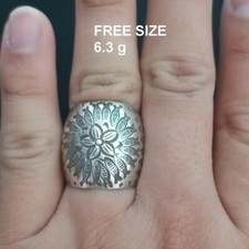 FINE SOLID SILVER RING ADJUSTABLE SIZE VINTAGE 6g HAPPY FISH RR006