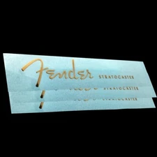 3 Sets Fender Stratocaster Guitar Headstock Logo Decal Metal Selfadhesive