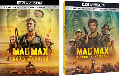 FACTORY SEALED W/SLIPS Mad Max The Road Warrior/ Beyond Thunderdome 4k / Blu-Ray