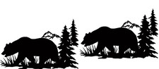 Bear Hunting Forest Mountain Black Vinyl Graphic Decal Car Truck Window Laptop