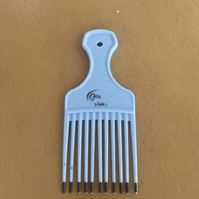 Vintage 6 Plastic Hair Pick Blue Color Dip Lift Comb Goody