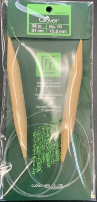 Clover Takumi Bamboo Circular Knitting Needles (3016/36-19) No. 19
