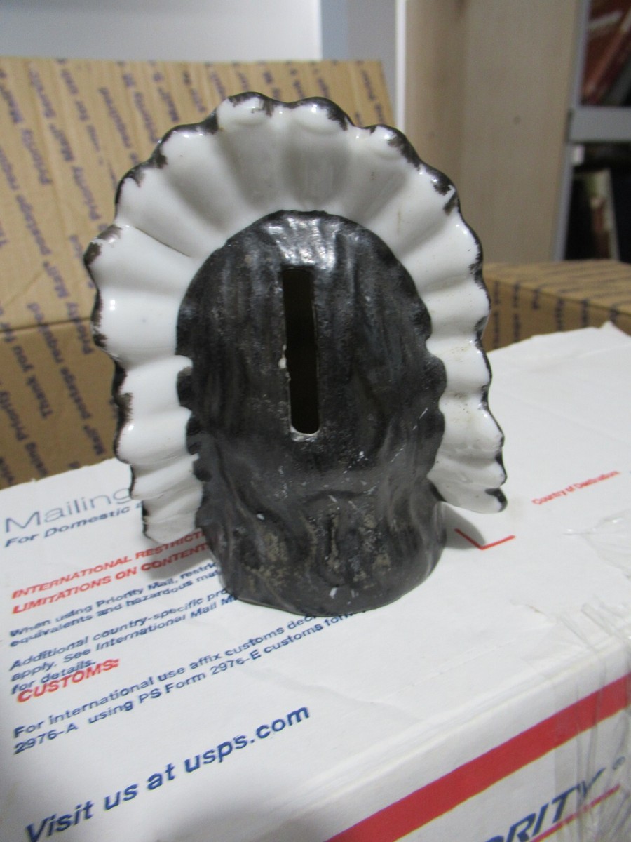 Vintage Antique Indian Head Ceramic Still Bank | eBay