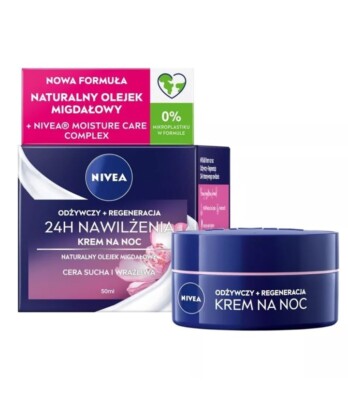 NIVEA Moisturizing Night Cream DRY & SENSITIVE Skin-50ml-FREE SHIPPING